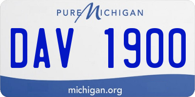 MI license plate DAV1900