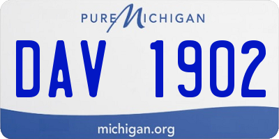 MI license plate DAV1902
