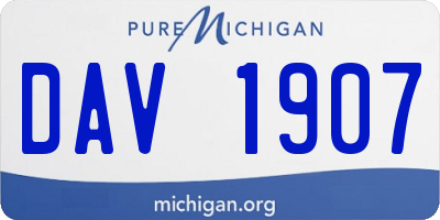 MI license plate DAV1907