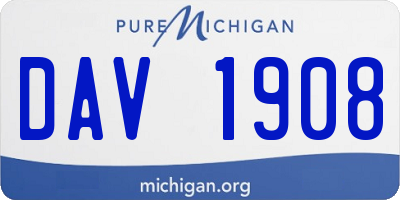 MI license plate DAV1908