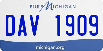MI license plate DAV1909
