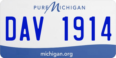 MI license plate DAV1914