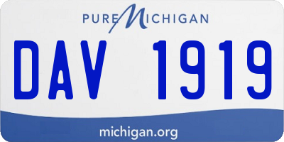MI license plate DAV1919