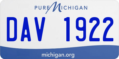 MI license plate DAV1922