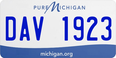 MI license plate DAV1923