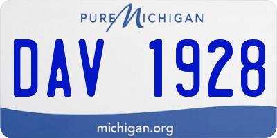 MI license plate DAV1928