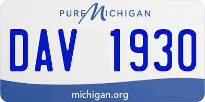 MI license plate DAV1930