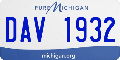 MI license plate DAV1932