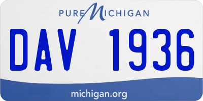 MI license plate DAV1936