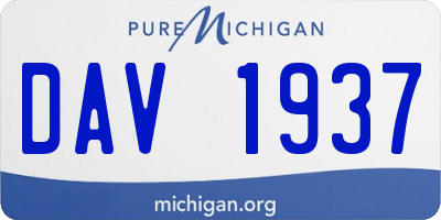 MI license plate DAV1937