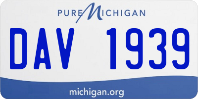 MI license plate DAV1939