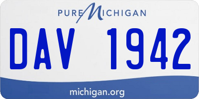 MI license plate DAV1942