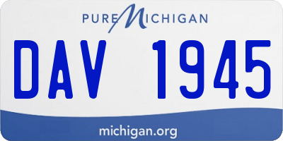 MI license plate DAV1945