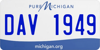 MI license plate DAV1949