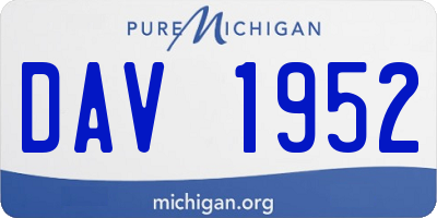 MI license plate DAV1952