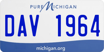 MI license plate DAV1964