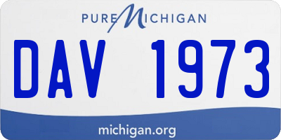 MI license plate DAV1973