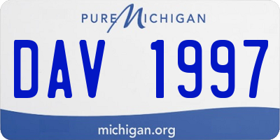 MI license plate DAV1997