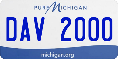 MI license plate DAV2000