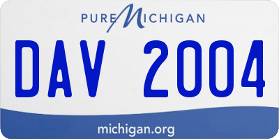 MI license plate DAV2004