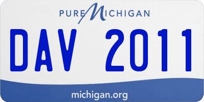 MI license plate DAV2011