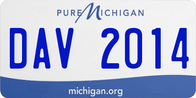 MI license plate DAV2014