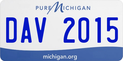 MI license plate DAV2015