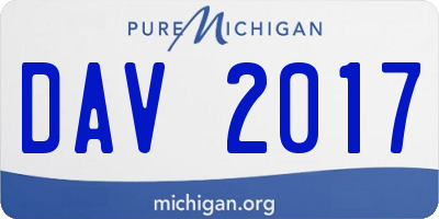 MI license plate DAV2017