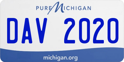 MI license plate DAV2020