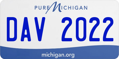MI license plate DAV2022