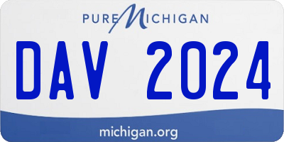 MI license plate DAV2024
