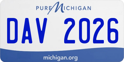 MI license plate DAV2026