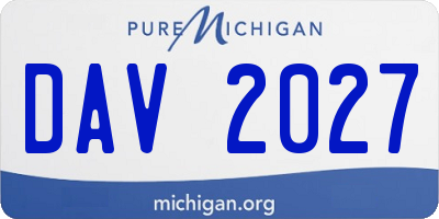 MI license plate DAV2027
