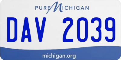 MI license plate DAV2039