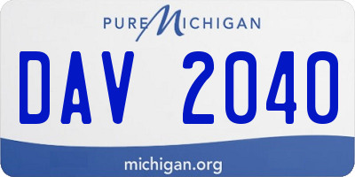 MI license plate DAV2040