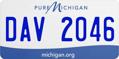 MI license plate DAV2046