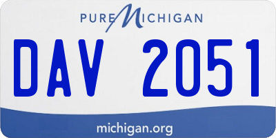 MI license plate DAV2051