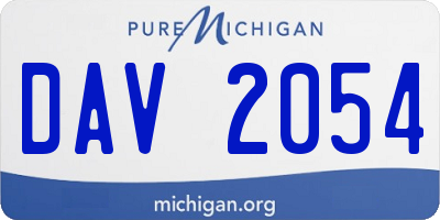 MI license plate DAV2054