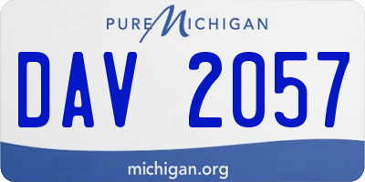 MI license plate DAV2057