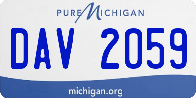 MI license plate DAV2059