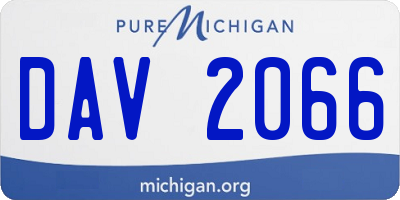 MI license plate DAV2066