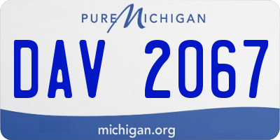 MI license plate DAV2067