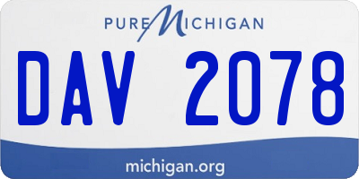 MI license plate DAV2078