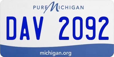 MI license plate DAV2092