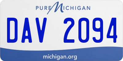 MI license plate DAV2094