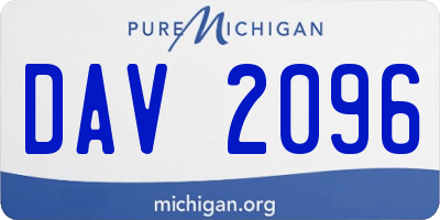 MI license plate DAV2096