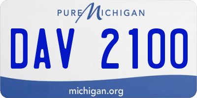 MI license plate DAV2100