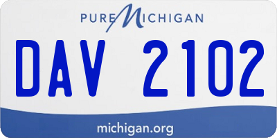 MI license plate DAV2102