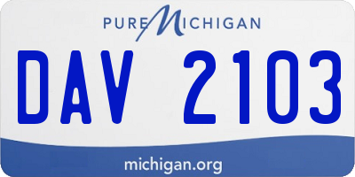 MI license plate DAV2103