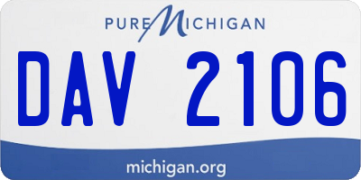 MI license plate DAV2106